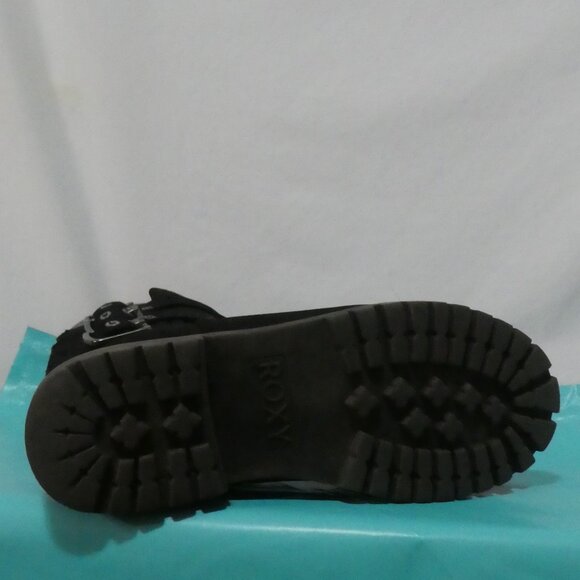 ROXY | size 9 | Stylish Black Triple Buckle Boots | Suede Texture | Zip-Up Sides - Picture 8 of 16